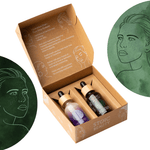 Ataraxia Hydration Duo skincare set in box with illustration.