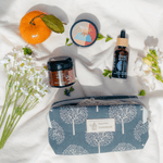 beauty products & cosmetic bag